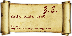 Zathureczky Ernő névjegykártya