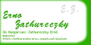 erno zathureczky business card
